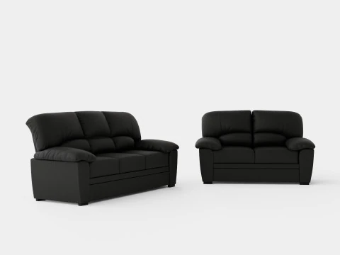 Lindby Sofa Group 3 Seater 2 Seater Artificial Leather 3D Model