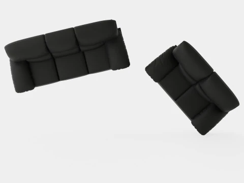 Lindby Sofa Group 3 Seater 2 Seater Artificial Leather 3D Model