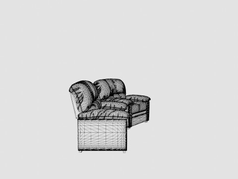 Lindby Sofa Group 3 Seater 2 Seater Artificial Leather Black 3D Модель