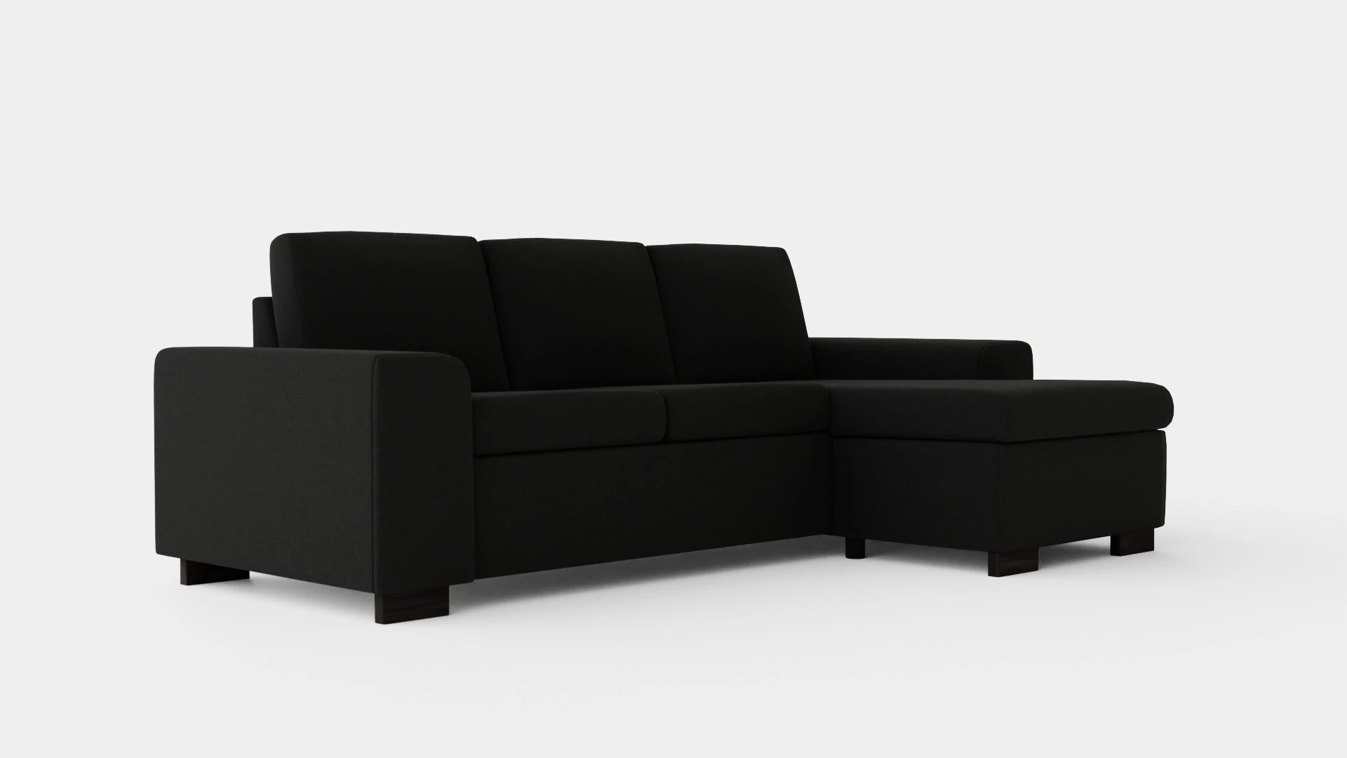 Link Divan Sofa 3 Seater Reversible Black 3D Model .c4d .max .obj .3ds .fbx .stl .blend 