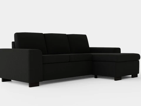 Link Divan Sofa 3 Seater Reversible Black 3D Model