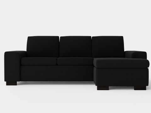 Link Divan Sofa 3 Seater Reversible Black 3D Model