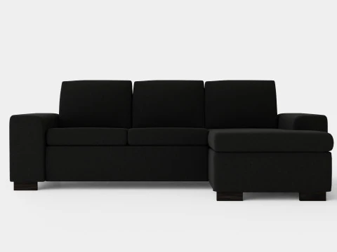 Link Divan Sofa 3 Seater Reversible Black 3D Model