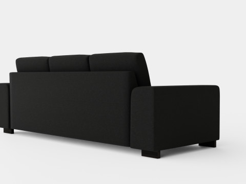 Link Divan Sofa 3 Seater Reversible Black 3D Model