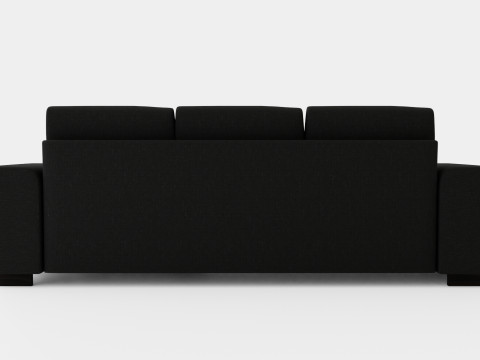 Link Divan Sofa 3 Seater Reversible Black 3D Model