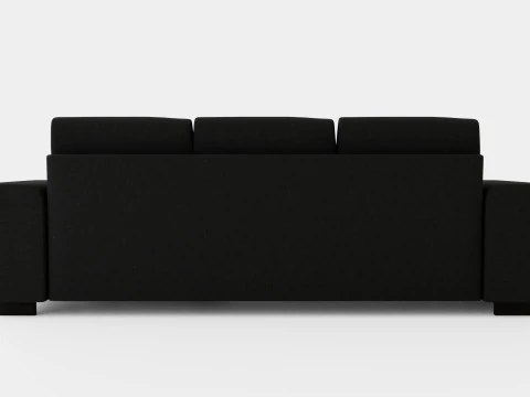 Link Divan Sofa 3 Seater Reversible Black 3D Model