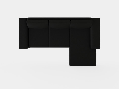 Link Divan Sofa 3 Seater Reversible Black 3D Model