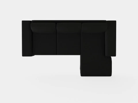 Link Divan Sofa 3 Seater Reversible Black 3D Model
