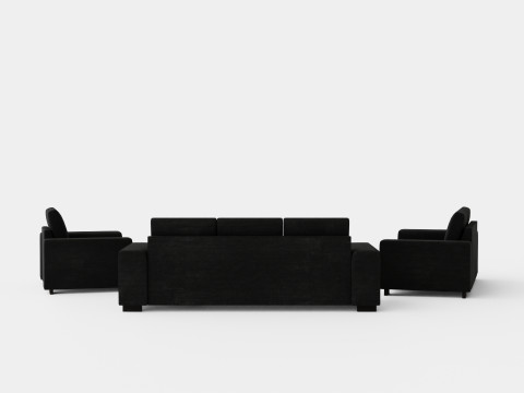 Link Sofa Group 3 Seater 2 Seater Armchair Footstool Black 3D Модель