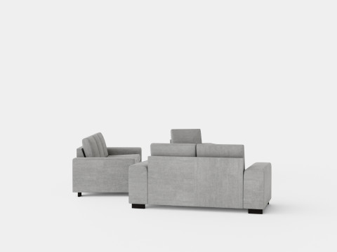Link Sofa Group 3 Seater 2 Seater Armchair Footstool Light Gray 3D 模型