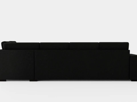 Link U Sofa Large With Divan Left Black 3D Model