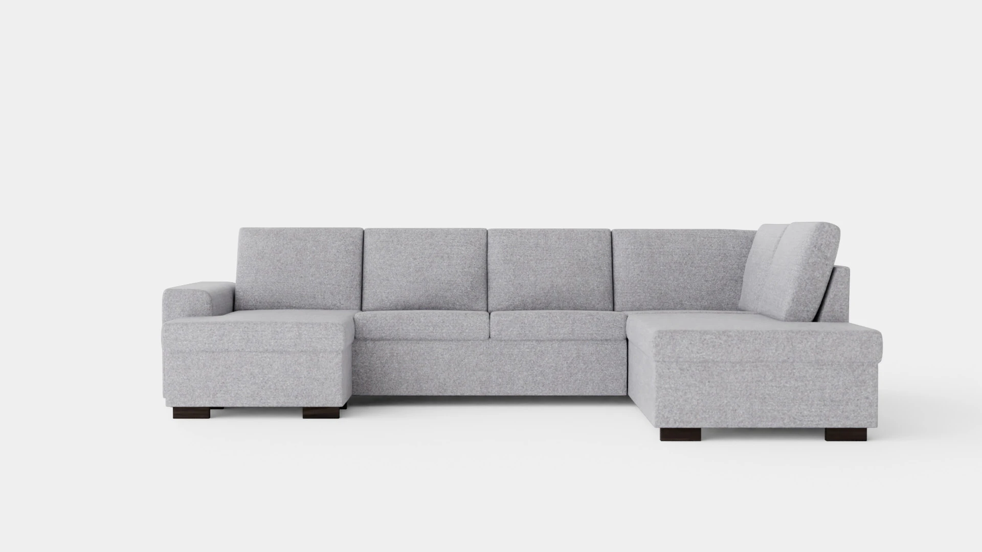 Link U Sofa Large With Divan Left Light Gray 3D Model .c4d .max .obj .3ds .fbx .stl .blend 