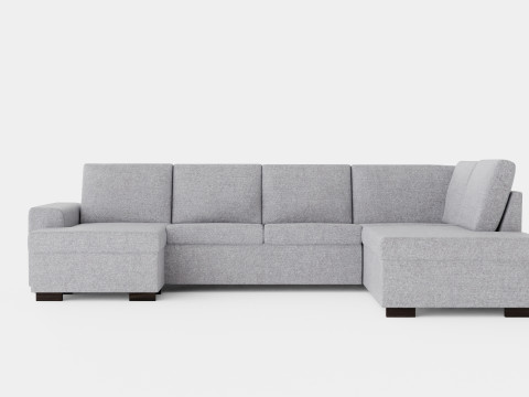 Link U Sofa Large With Divan Left Light Gray 3D 모델