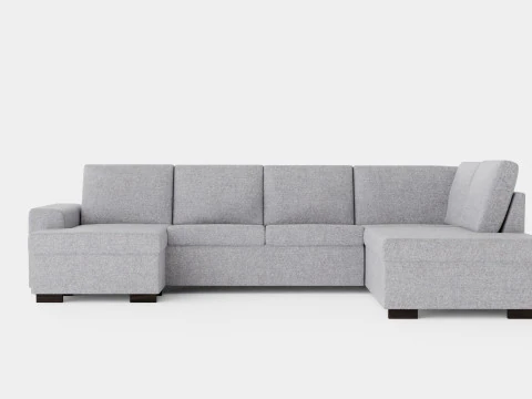 Link U Sofa Large With Divan Left Light Gray 3D Model