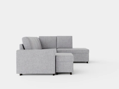 Link U Sofa Large With Divan Left Light Gray 3D Model