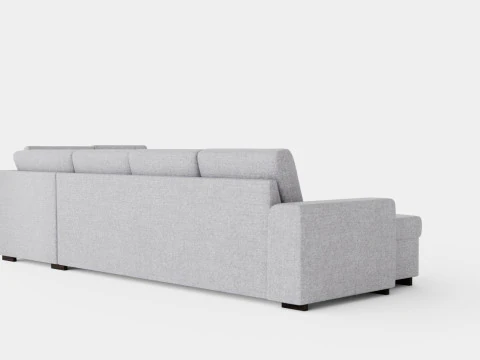 Link U Sofa Large With Divan Left Light Gray 3D Model
