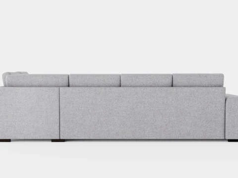 Link U Sofa Large With Divan Left Light Gray 3D Model