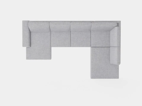 Link U Sofa Large With Divan Left Light Gray 3D Model