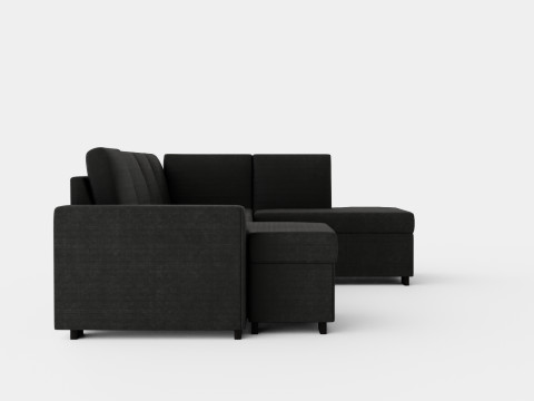 Link U Sofa With Divan Left Black 3D 模型