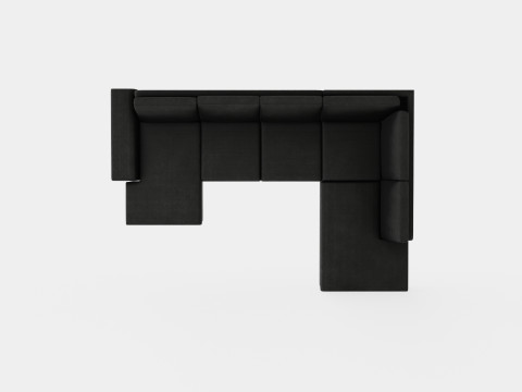 Link U Sofa With Divan Left Black 3D 模型