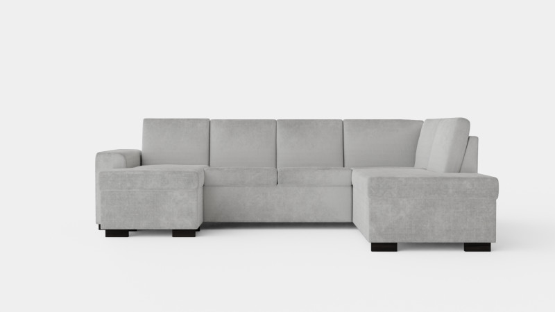 Link U Sofa With Divan Left Light Gray 3D-Modell .c4d .max .obj .3ds .fbx .stl .blend