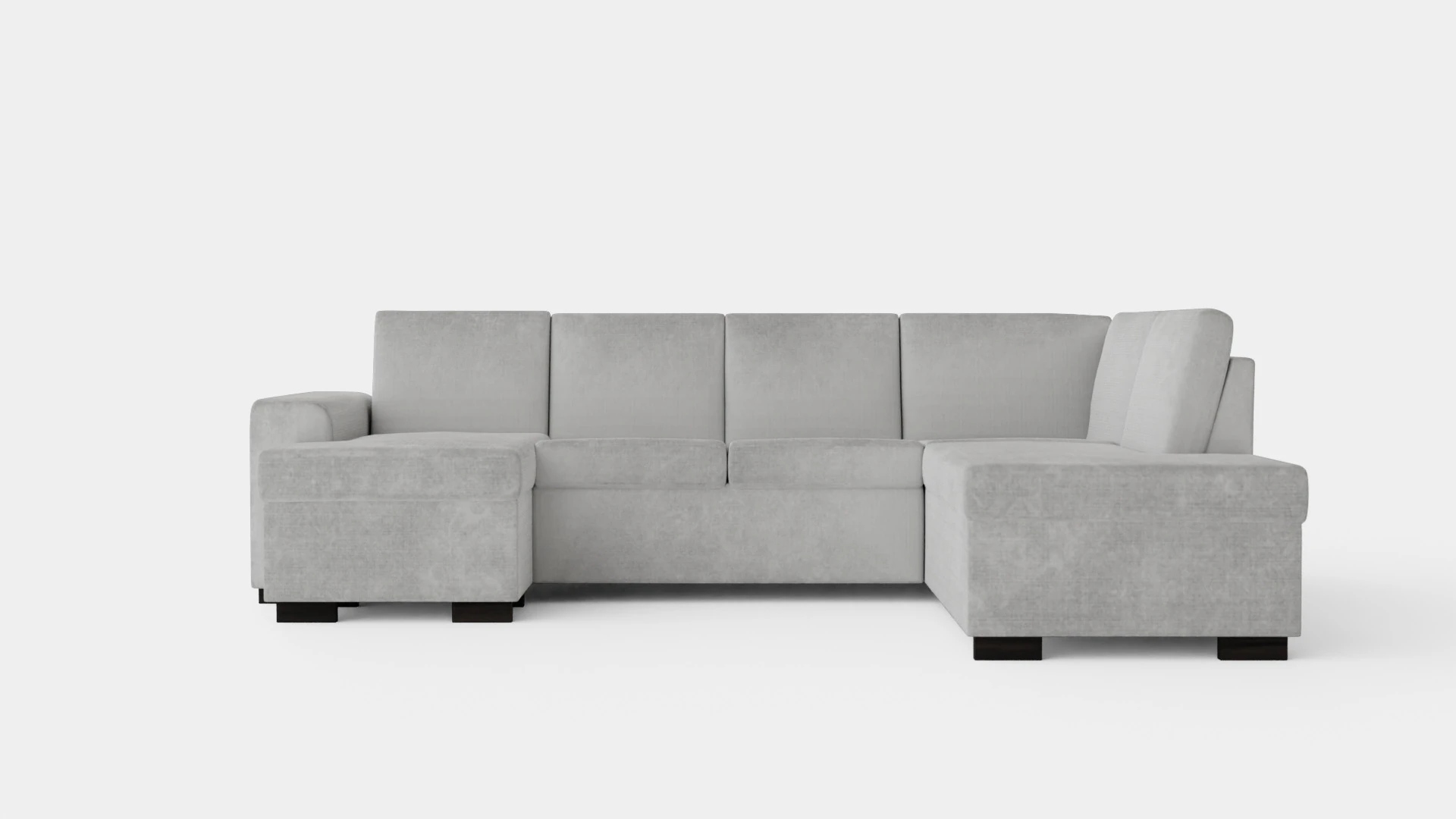 Link U Sofa With Divan Left Light Gray 3D Model .c4d .max .obj .3ds .fbx .stl .blend 
