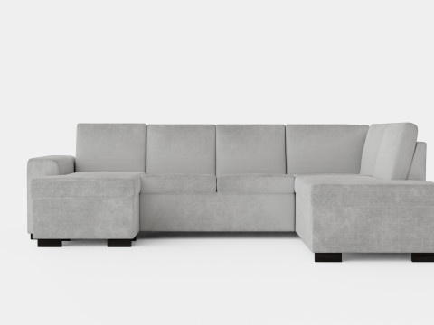 Link U Sofa With Divan Left Light Gray 3D-Modell