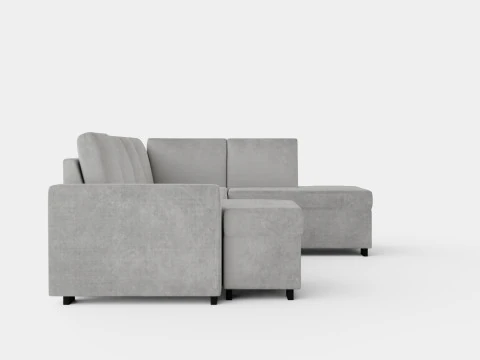 Link U Sofa With Divan Left Light Gray 3D Model