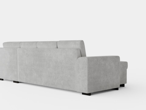 Link U Sofa With Divan Left Light Gray 3D-Modell