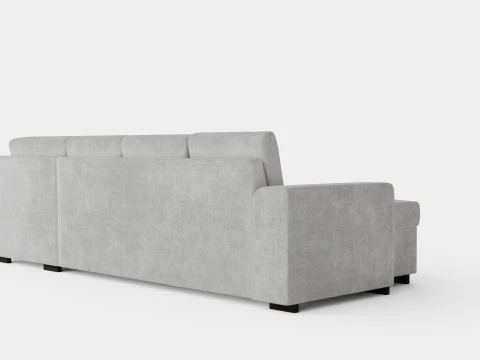 Link U Sofa With Divan Left Light Gray 3D Model