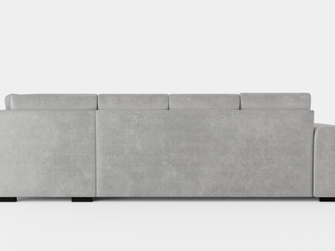 Link U Sofa With Divan Left Light Gray 3D-Modell