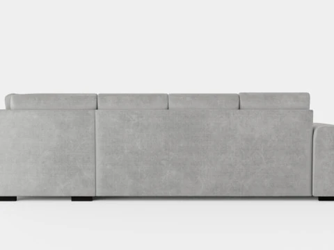 Link U Sofa With Divan Left Light Gray 3D Model
