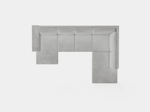 Link U Sofa With Divan Left Light Gray 3D Model