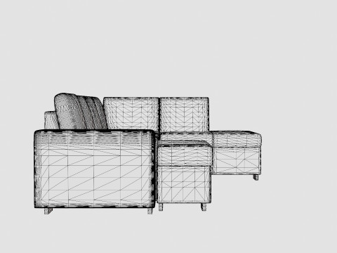 Link U Sofa With Divan Left Light Gray 3D-Modell