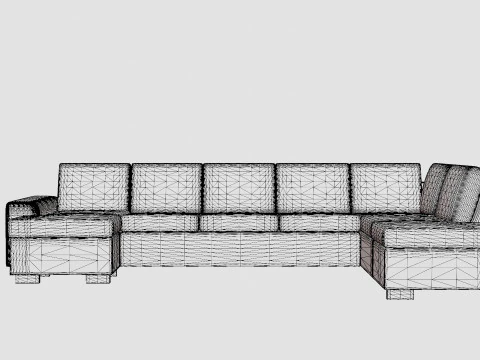 Link U Sofa Xxl With Divan Left 3D Model