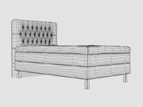 Lucky Complete Bed Package Memory Diamond Bed Give Modelo 3D