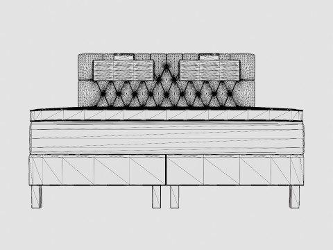 Lucky Complete Bed Package Foam Diamond Bed Give 3D मॉडल