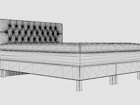 Lucky Complete Bed Package Memory Diamond Bed Give 3D Model