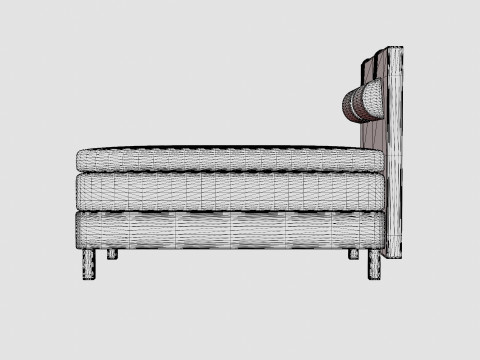 Lucky Continental Bed Polyester 3D Model