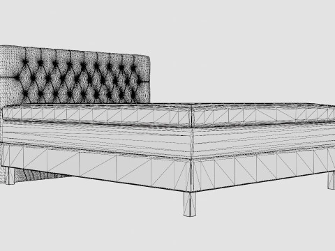 Lucky Continental Bed Polyester 3D Model