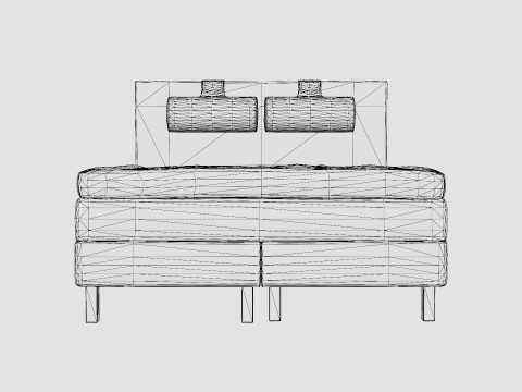 Lucky Continental Bed Black 3D Model