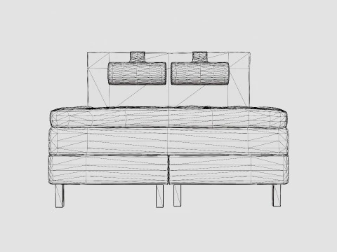 Lucky Continental Bed Black 3D Model