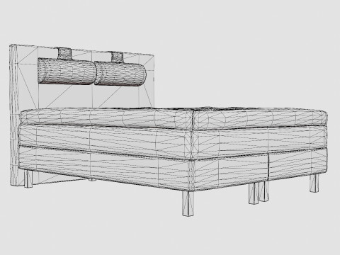 Lucky Continental Bed Black 3D Model