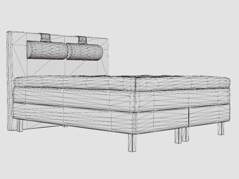Lucky Continental Bed Black 3D Model