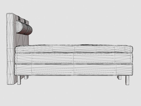 Lucky Continental Bed Black 3D Model