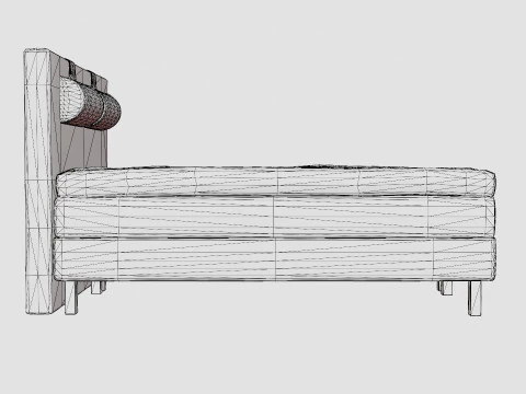 Lucky Continental Bed Black 3D Model
