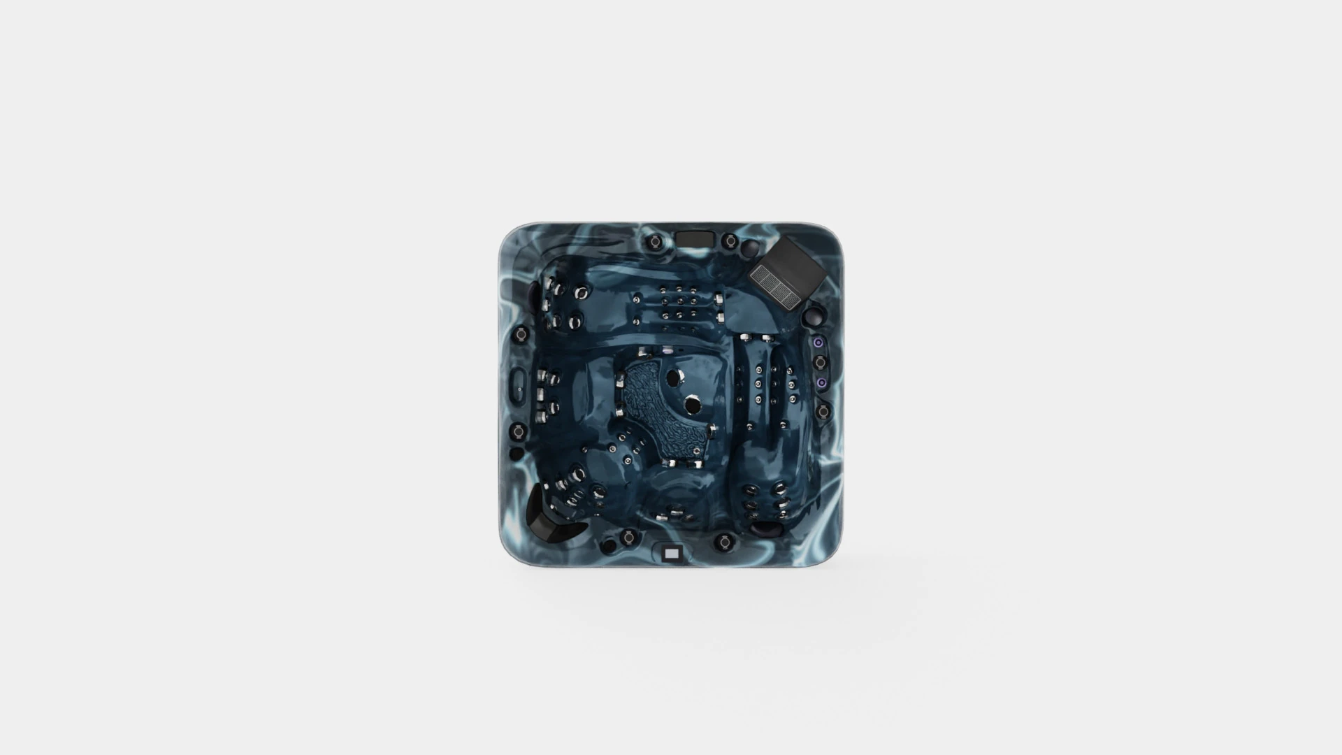 Luxou Dark Spa Bath 73 Jets 5 Person 3D Model .c4d .max .obj .3ds .fbx .stl .blend