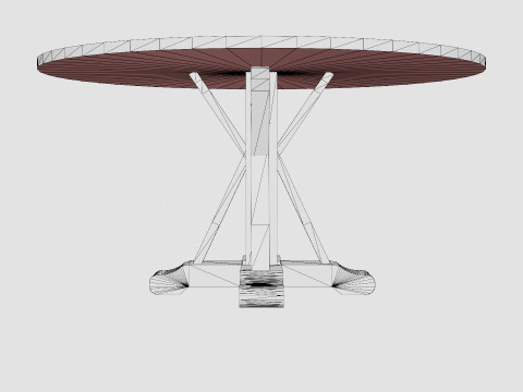 Lyon Dining Table Around Vintage Nature White Model 3D