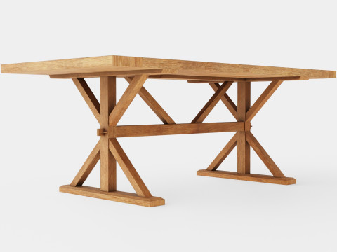 Lyon Dining Table Vintage Nature 3D Model