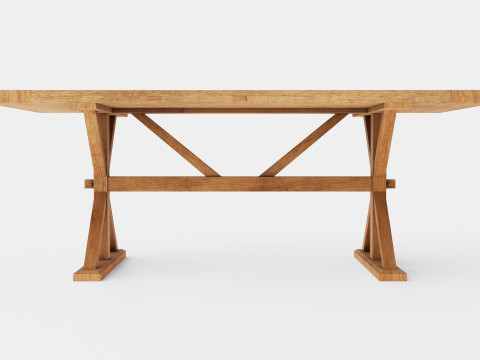 Lyon Dining Table Vintage Nature 3D Model